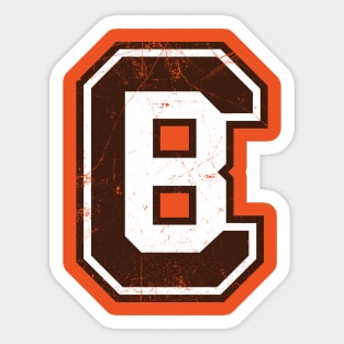 CB Football Monogram - Orange Sticker